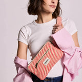 Hindbag - HARRY Bauchtasche • Feine Streifen Rot - ROSA ECK