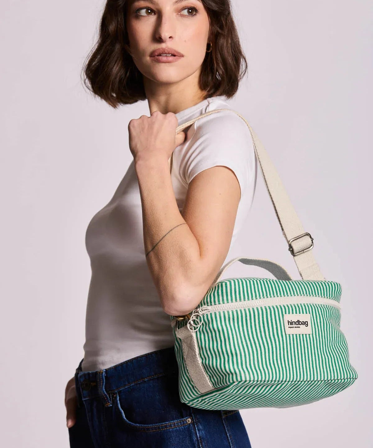 Hindbag - IGOR Kühltasche • Feine Streifen Grün - ROSA ECK