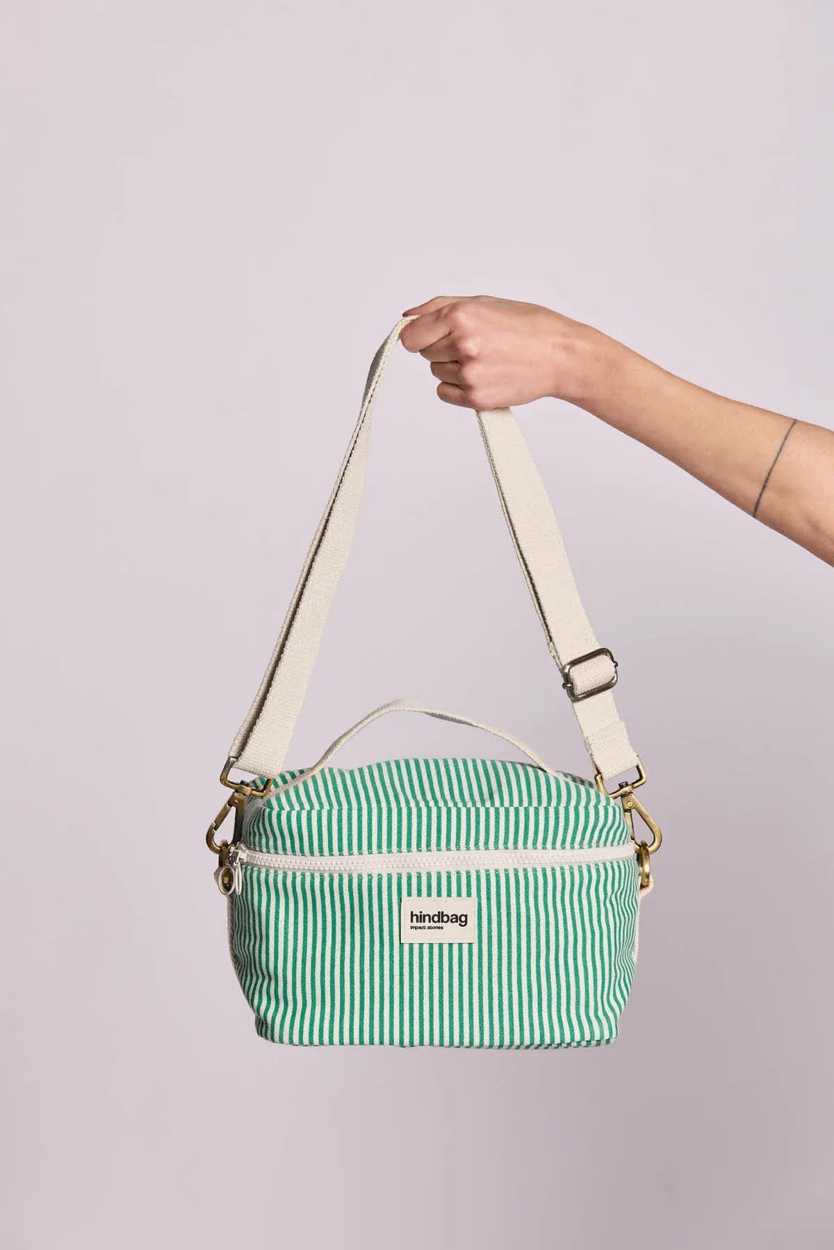 Hindbag - IGOR Kühltasche • Feine Streifen Grün - ROSA ECK