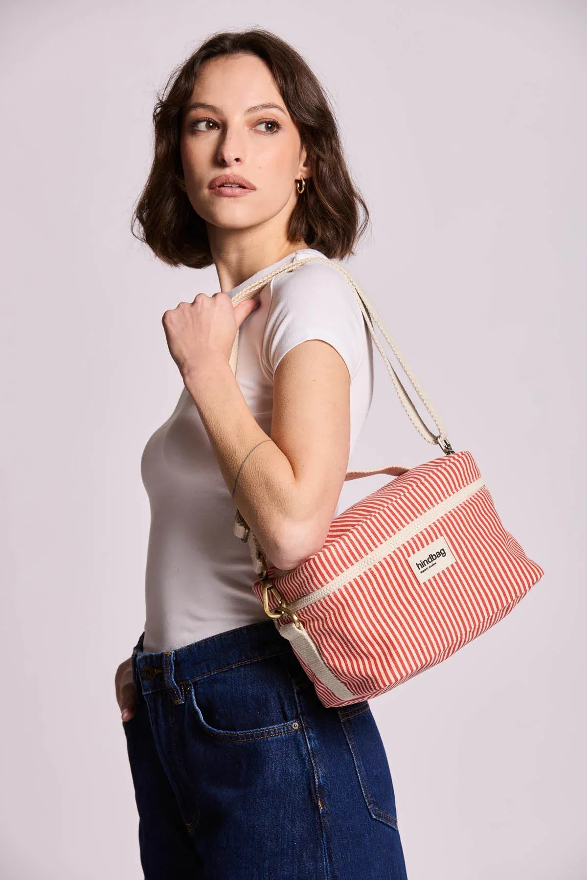 Hindbag - IGOR Kühltasche • Feine Streifen Rot - ROSA ECK