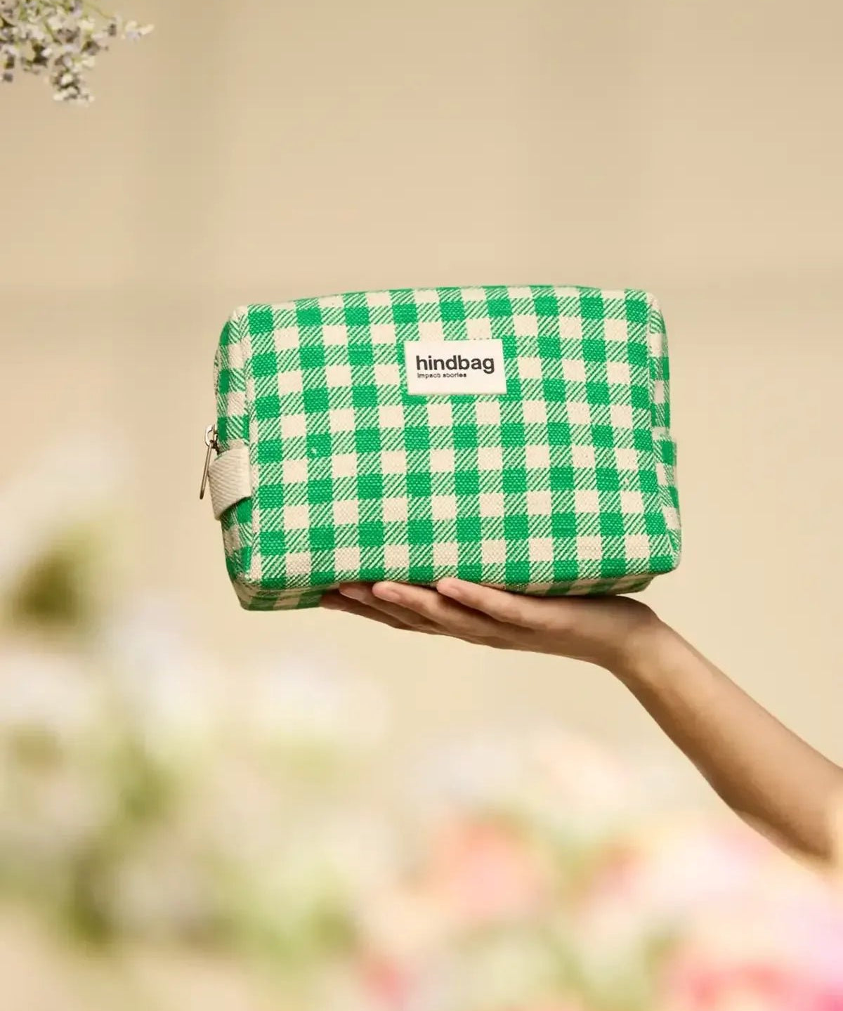 Hindbag - LEON Kosmetikbeutel | Grünes Karomuster - Beutel - ROSA ECK Concept Store