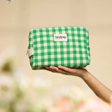 Hindbag - LEON Kosmetikbeutel | Grünes Karomuster - Beutel - ROSA ECK Concept Store