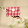 Hindbag - LEON Kosmetiktasche | Rosa Karomuster - Beutel - ROSA ECK Concept Store