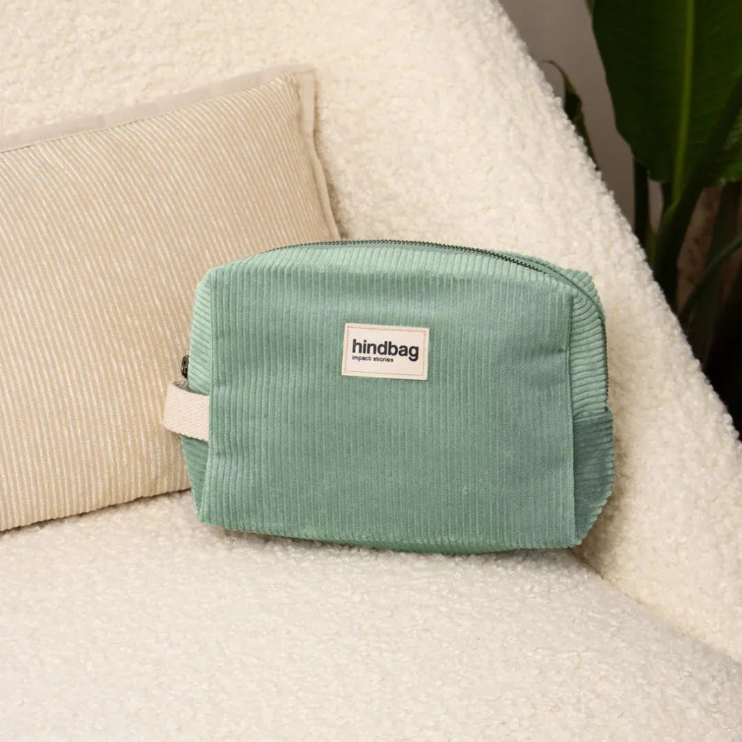 Hindbag - LÉON Kulturbeutel • Cord Mintgrün - Kulturbeutel - ROSA ECK