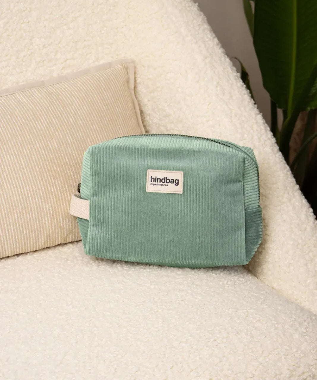 Hindbag - LÉON Kulturbeutel • Cord Mintgrün - Kulturbeutel - ROSA ECK