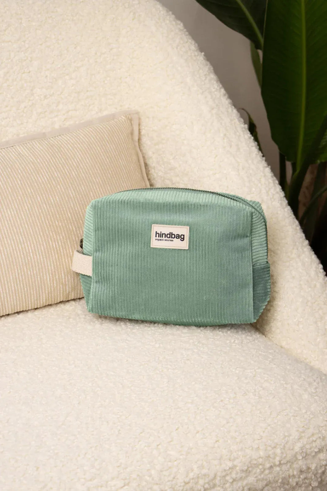 Hindbag - LÉON Kulturbeutel • Cord Mintgrün - Kulturbeutel - ROSA ECK