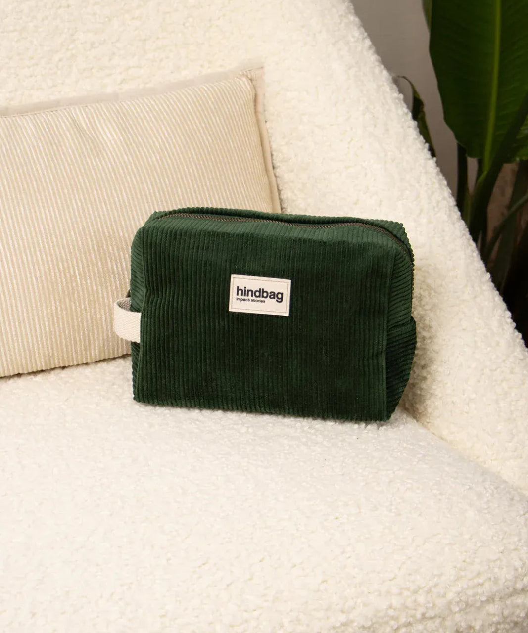 Hindbag - LÉON Kulturbeutel • Cord Tannengrün - Kulturbeutel - ROSA ECK