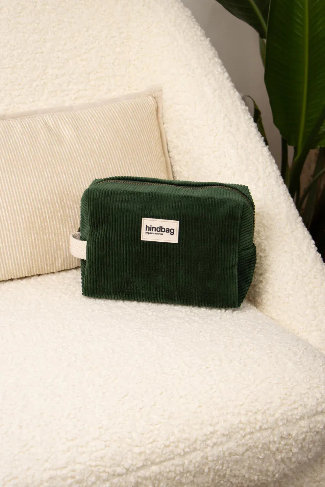 Hindbag - LÉON Kulturbeutel • Cord Tannengrün - Kulturbeutel - ROSA ECK