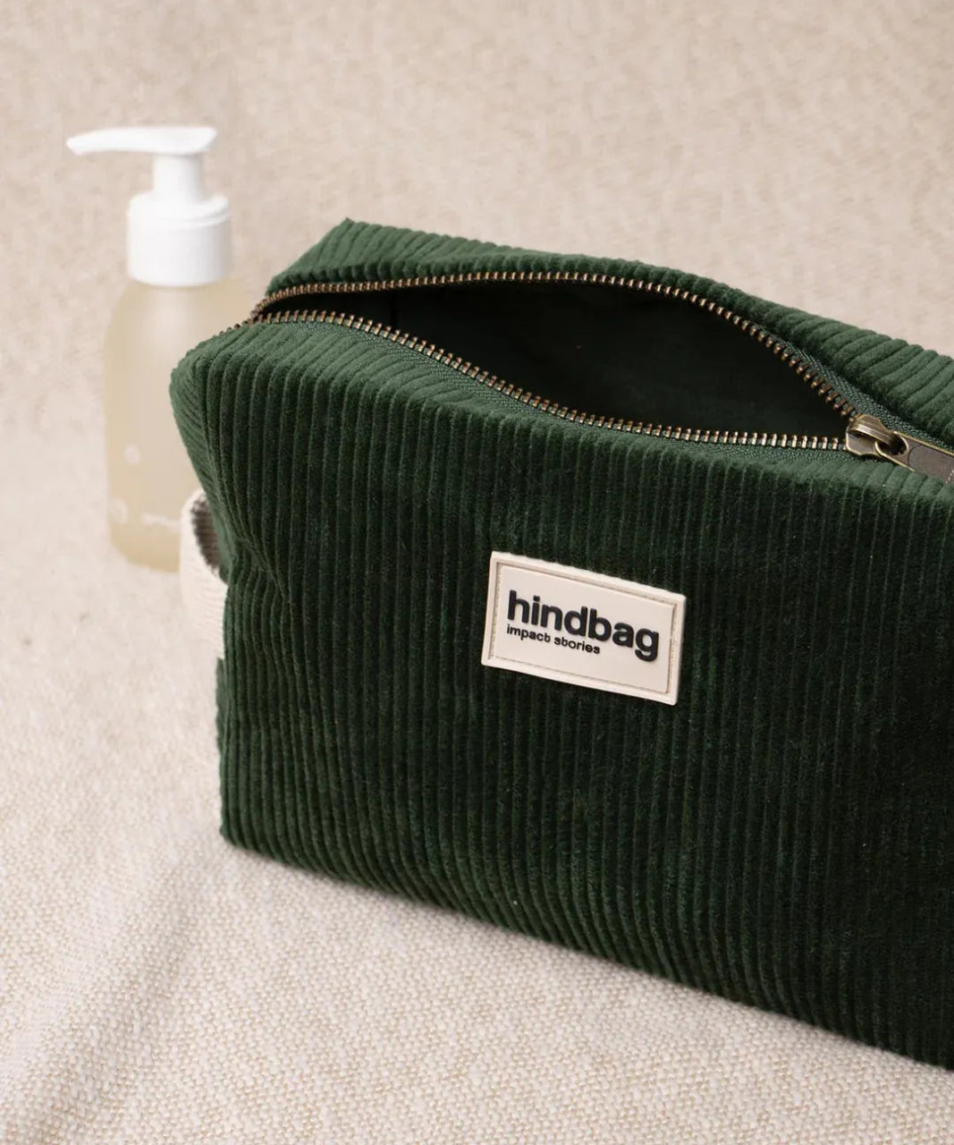Hindbag - LÉON Kulturbeutel • Cord Tannengrün - Kulturbeutel - ROSA ECK