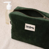 Hindbag - LÉON Kulturbeutel • Cord Tannengrün - Kulturbeutel - ROSA ECK