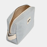 Hindbag - LEON Kulturbeutel • Feine Streifen Blau - ROSA ECK