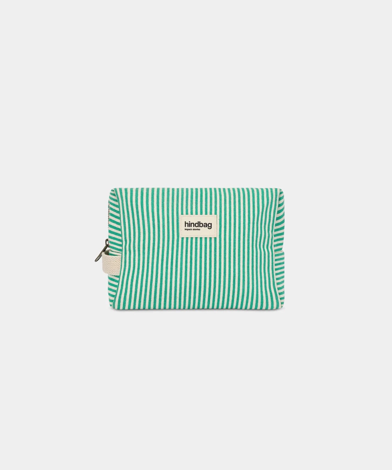 Hindbag - LEON Kulturbeutel • Feine Streifen Grün - ROSA ECK