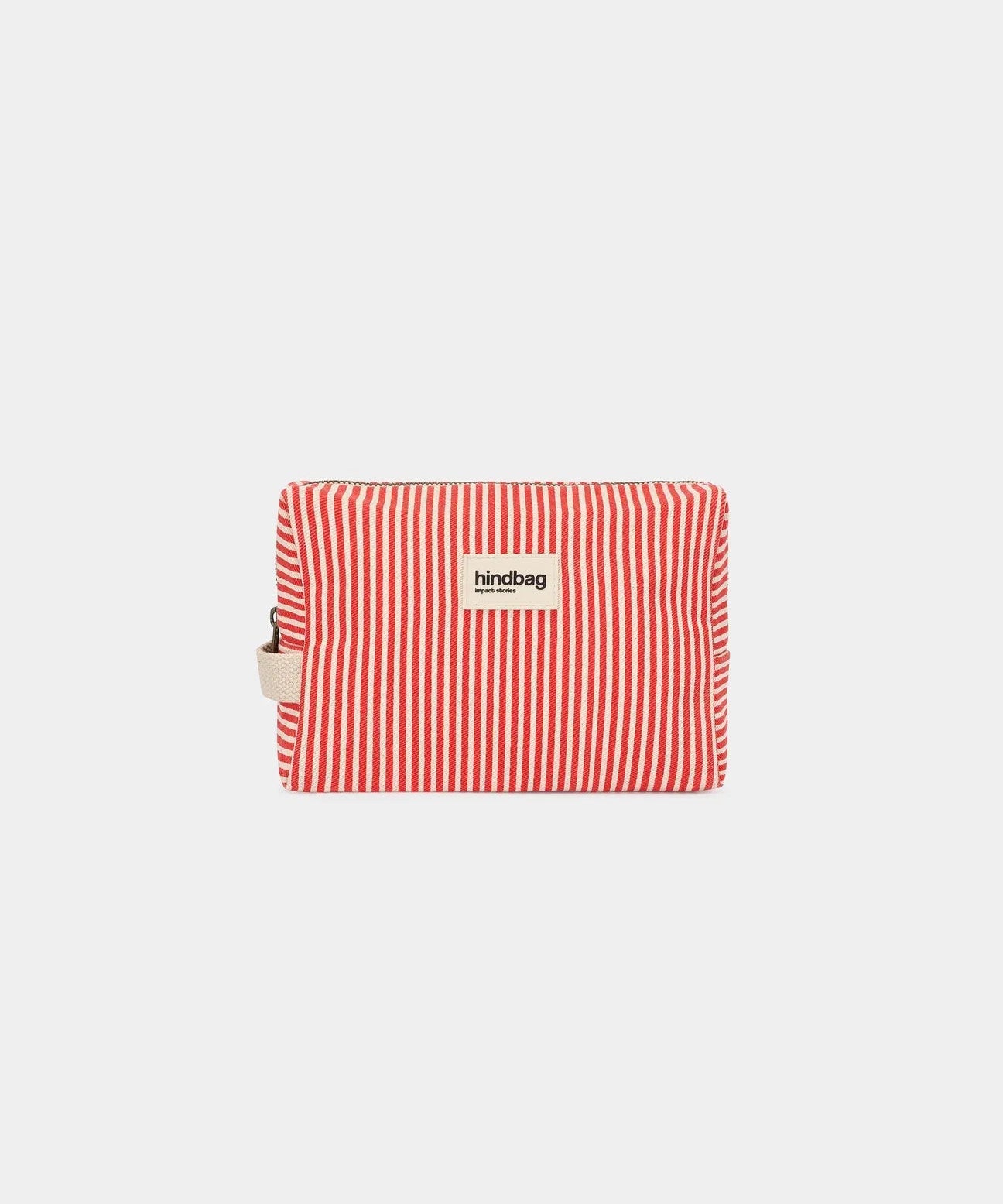 Hindbag - LEON Kulturbeutel • Feine Streifen Rot - ROSA ECK