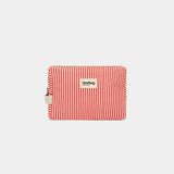 Hindbag - LEON Kulturbeutel • Feine Streifen Rot - ROSA ECK