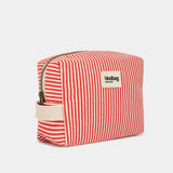 Hindbag - LEON Kulturbeutel • Feine Streifen Rot - ROSA ECK