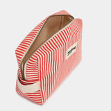 Hindbag - LEON Kulturbeutel • Feine Streifen Rot - ROSA ECK