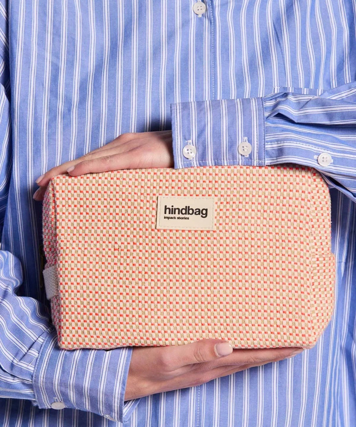 Hindbag - LEON Kulturbeutel • Geflochten Koralle - ROSA ECK