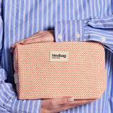 Hindbag - LEON Kulturbeutel • Geflochten Koralle - ROSA ECK