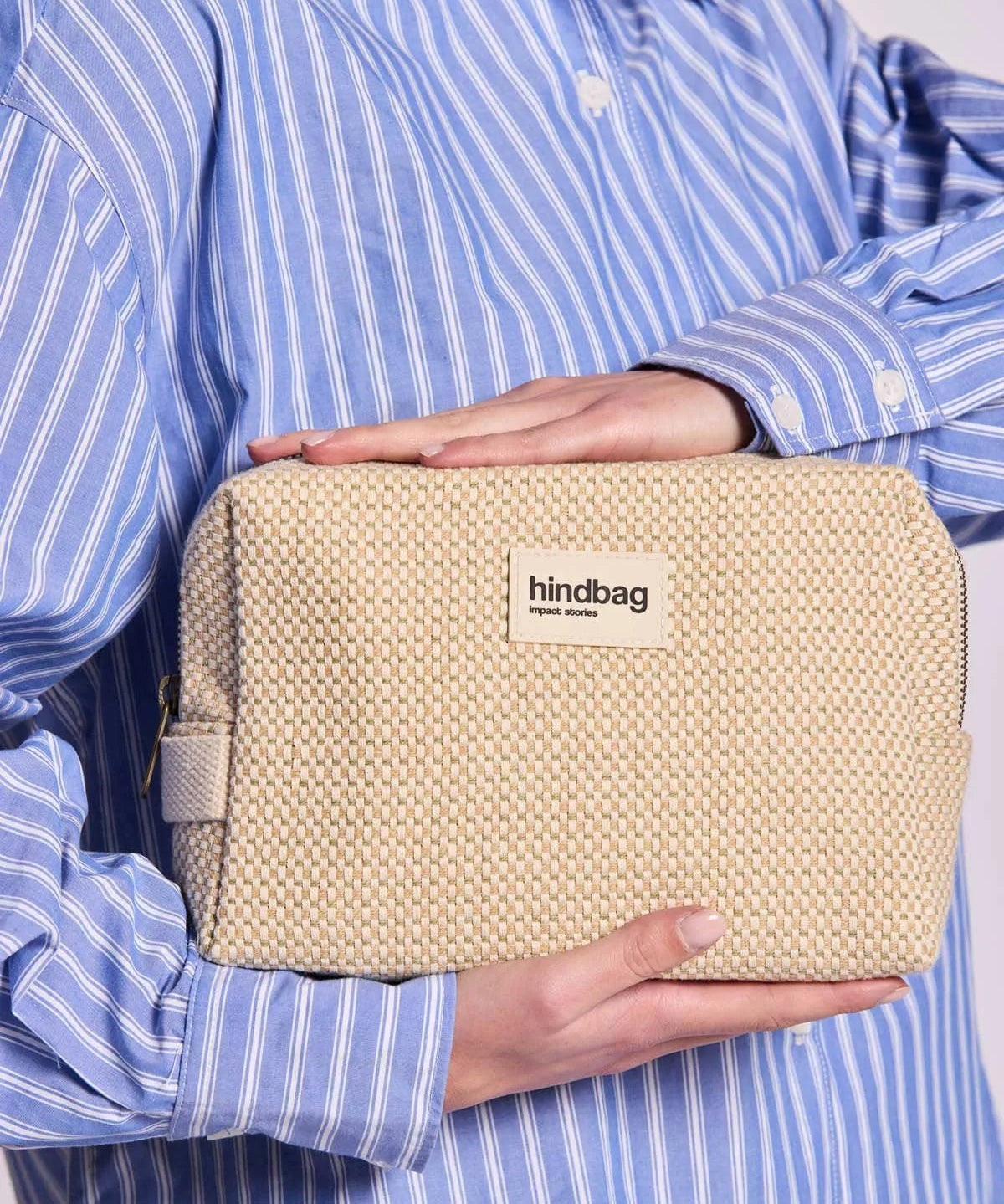 Hindbag - LEON Kulturbeutel • Geflochten Naturweiß - ROSA ECK