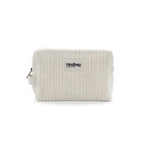 Hindbag - LEON Kulturbeutel | Velours Cord Beige - ROSA ECK - Weiß, ,