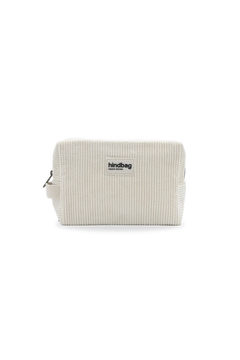 Hindbag - LEON Kulturbeutel | Velours Cord Beige - ROSA ECK - Weiß, ,