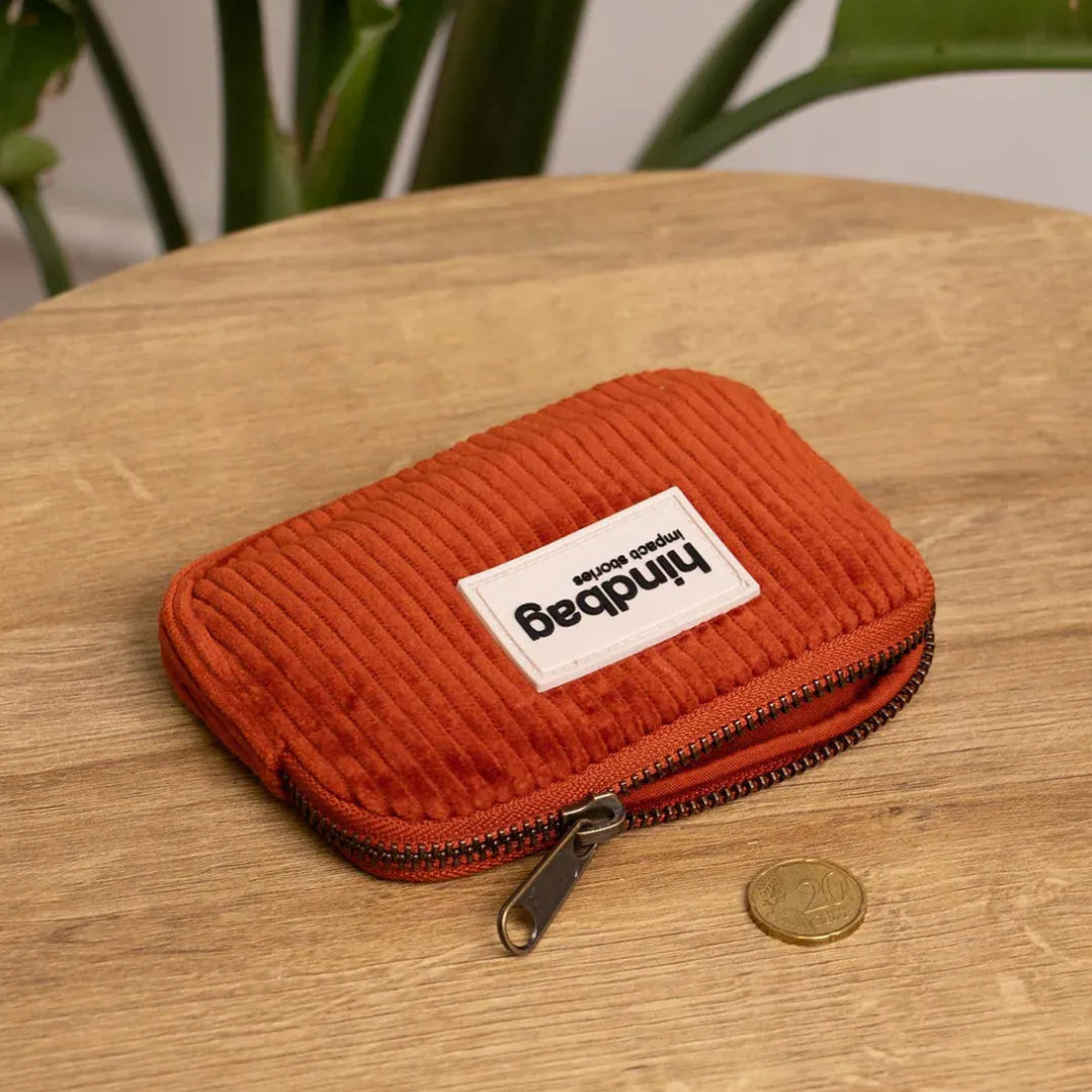 Hindbag - LILI Geldbeutel • Cord Ziegelrot - Geldbeutel - ROSA ECK