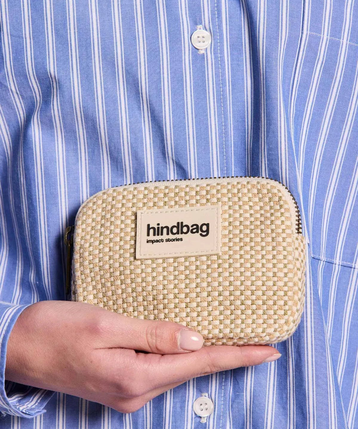 Hindbag - LILI Geldbeutel • Geflochten Naturweiß - ROSA ECK