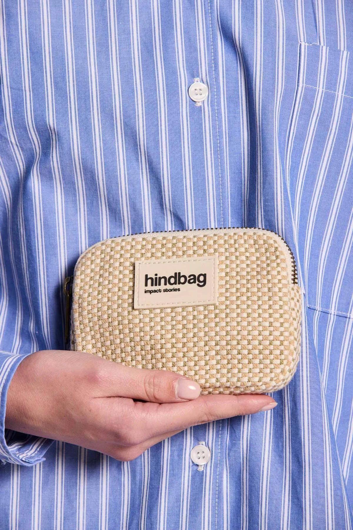 Hindbag - LILI Geldbeutel • Geflochten Naturweiß - ROSA ECK