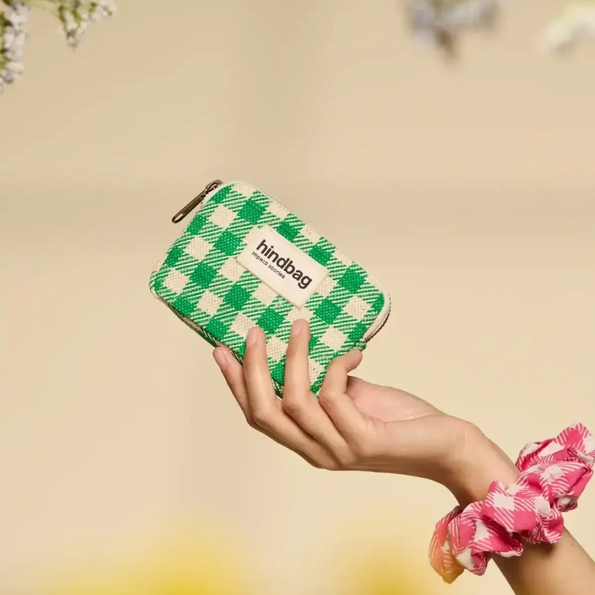 Hindbag - LILI Geldbeutel | Grünes Karomuster - Geldbeutel - ROSA ECK Concept Store