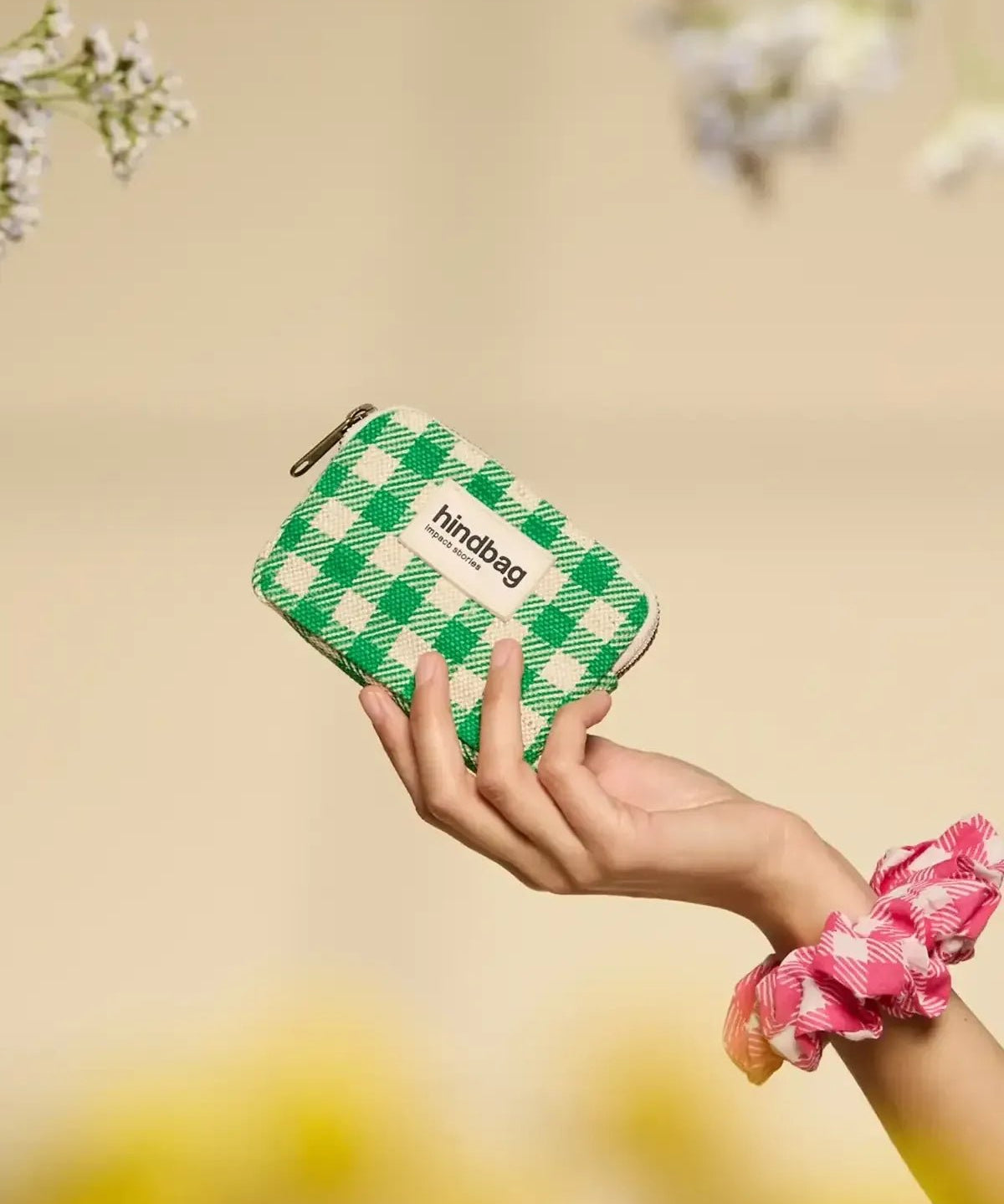 Hindbag - LILI Geldbeutel | Grünes Karomuster - Geldbeutel - ROSA ECK Concept Store