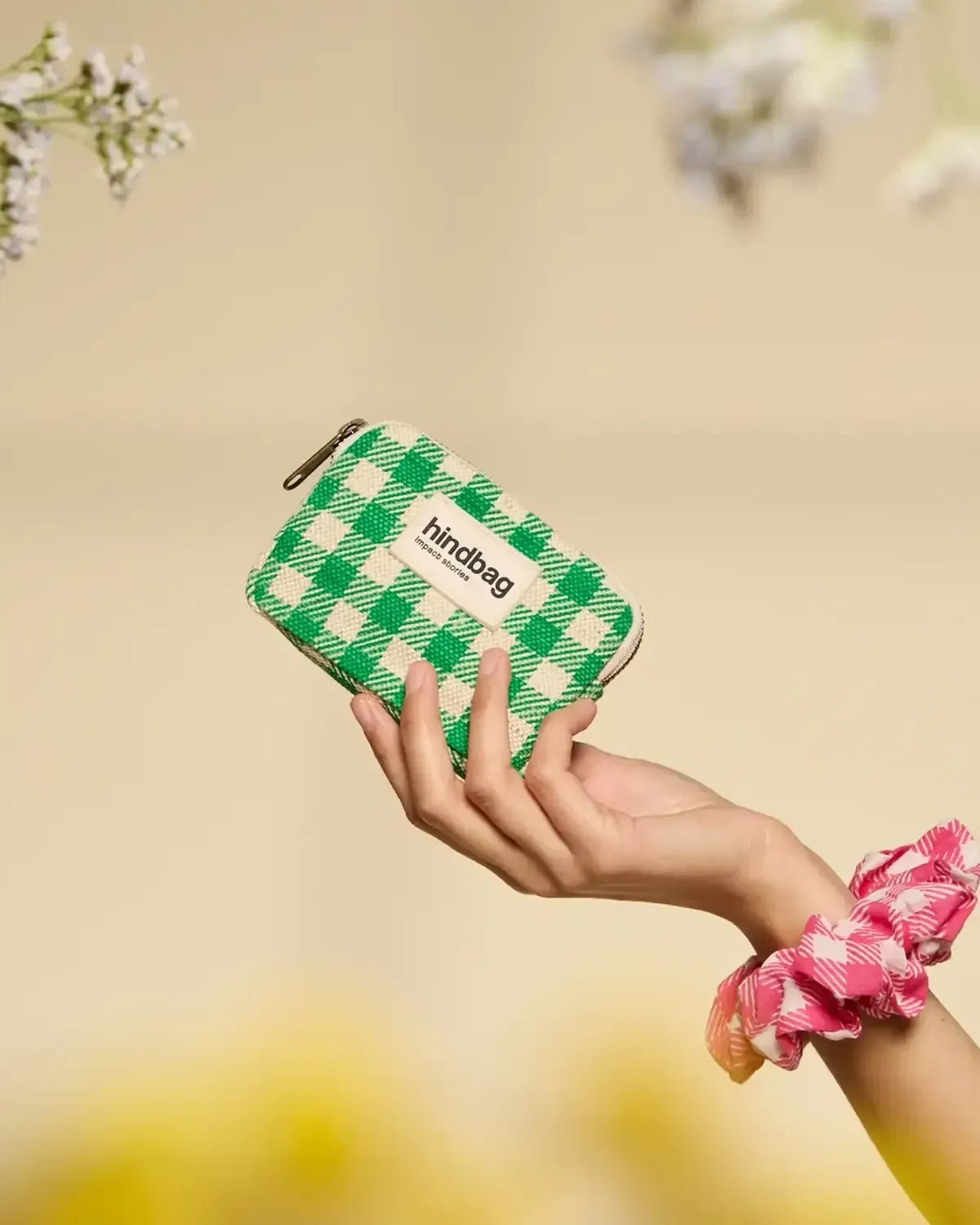 Hindbag - LILI Geldbeutel | Grünes Karomuster - Geldbeutel - ROSA ECK Concept Store