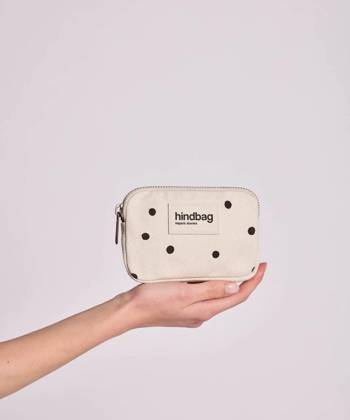 Hindbag - LILI Geldbeutel • Punkte Naturweiß - ROSA ECK