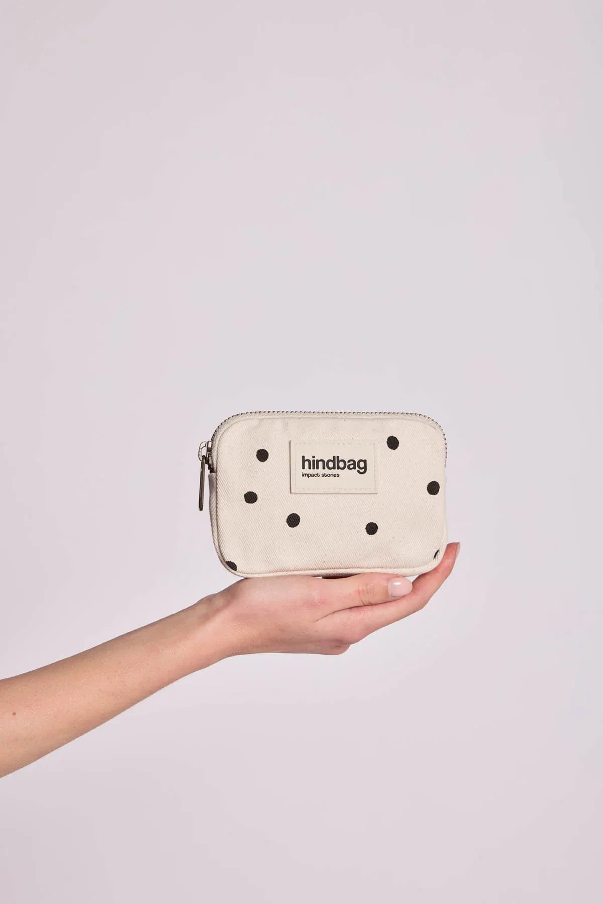 Hindbag - LILI Geldbeutel • Punkte Naturweiß - ROSA ECK