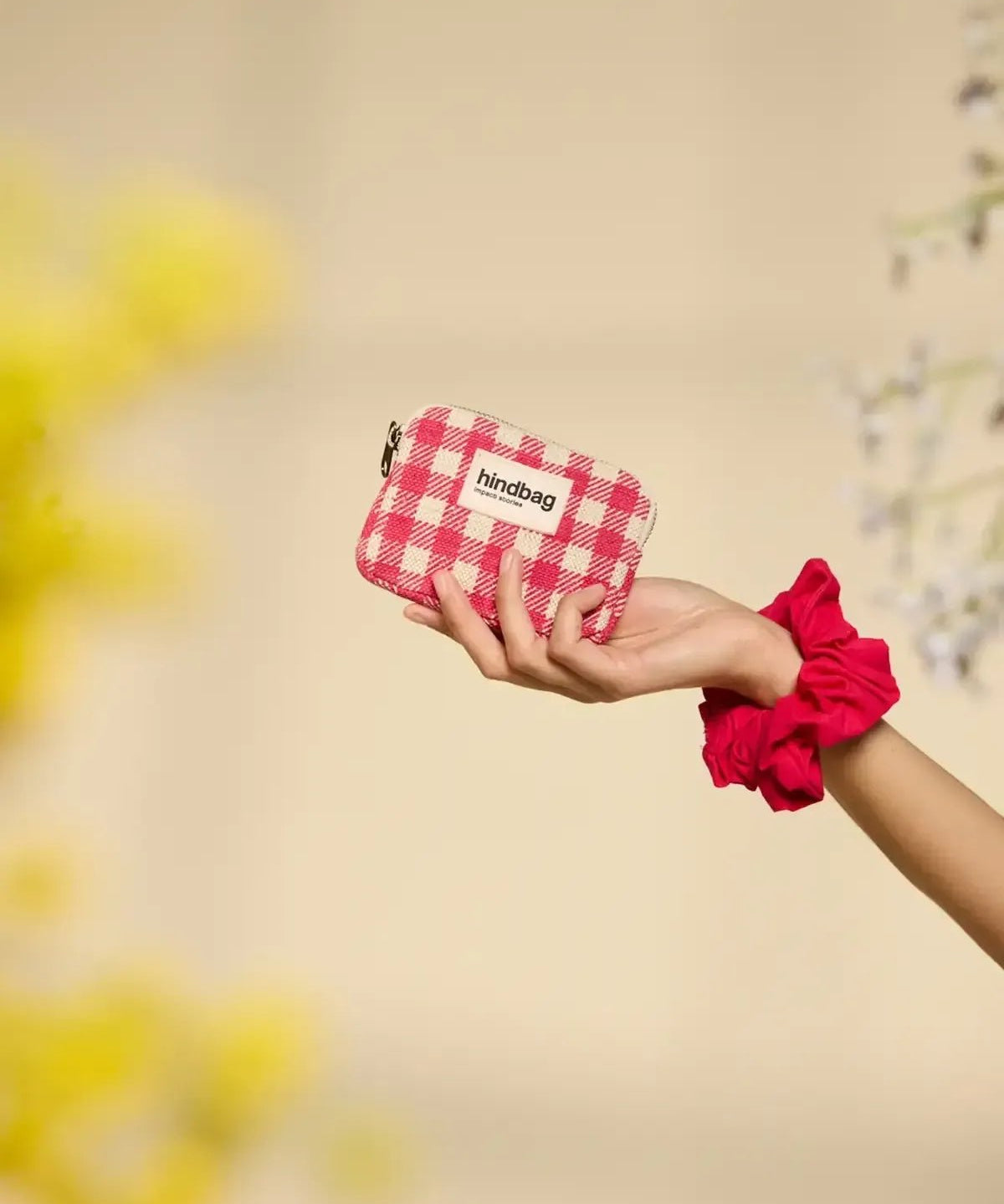Hindbag - LILI Geldbeutel | Rosa Karomuster - Geldbeutel - ROSA ECK Concept Store