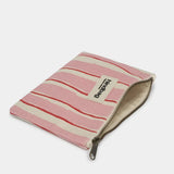 Hindbag - LOU Etuis/Mäppchen • Breite Streifen Rosa/Rot - ROSA ECK