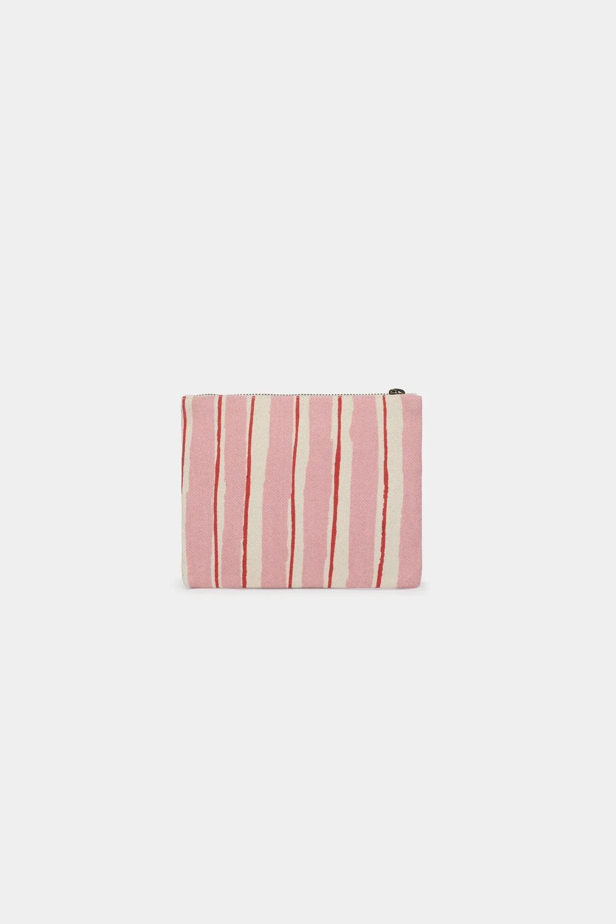 Hindbag - LOU Etuis/Mäppchen • Breite Streifen Rosa/Rot - ROSA ECK