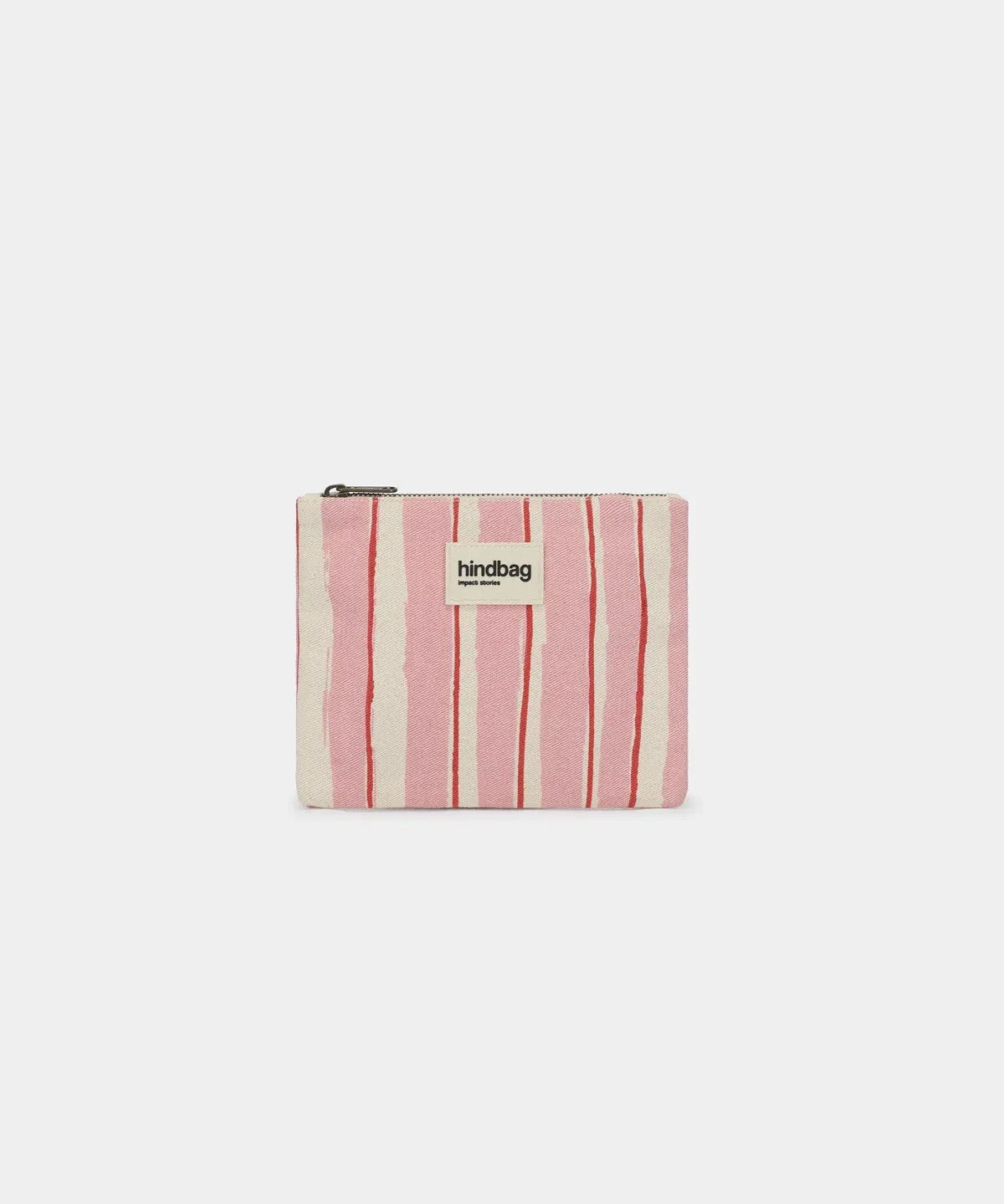 Hindbag - LOU Etuis/Mäppchen • Breite Streifen Rosa/Rot - ROSA ECK