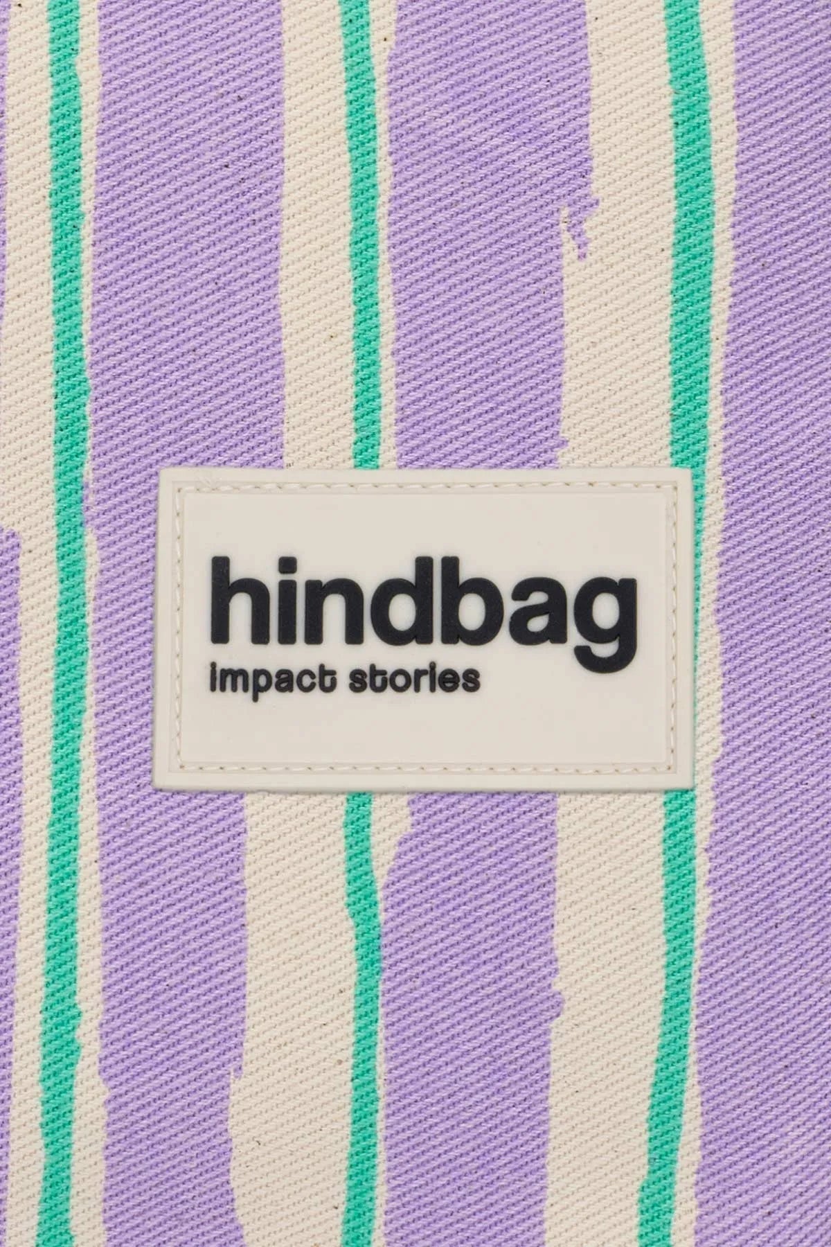 Hindbag - LOU Etuis/Mäppchen • Breite Streifen Violet/Grün - ROSA ECK