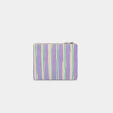 Hindbag - LOU Etuis/Mäppchen • Breite Streifen Violet/Grün - ROSA ECK