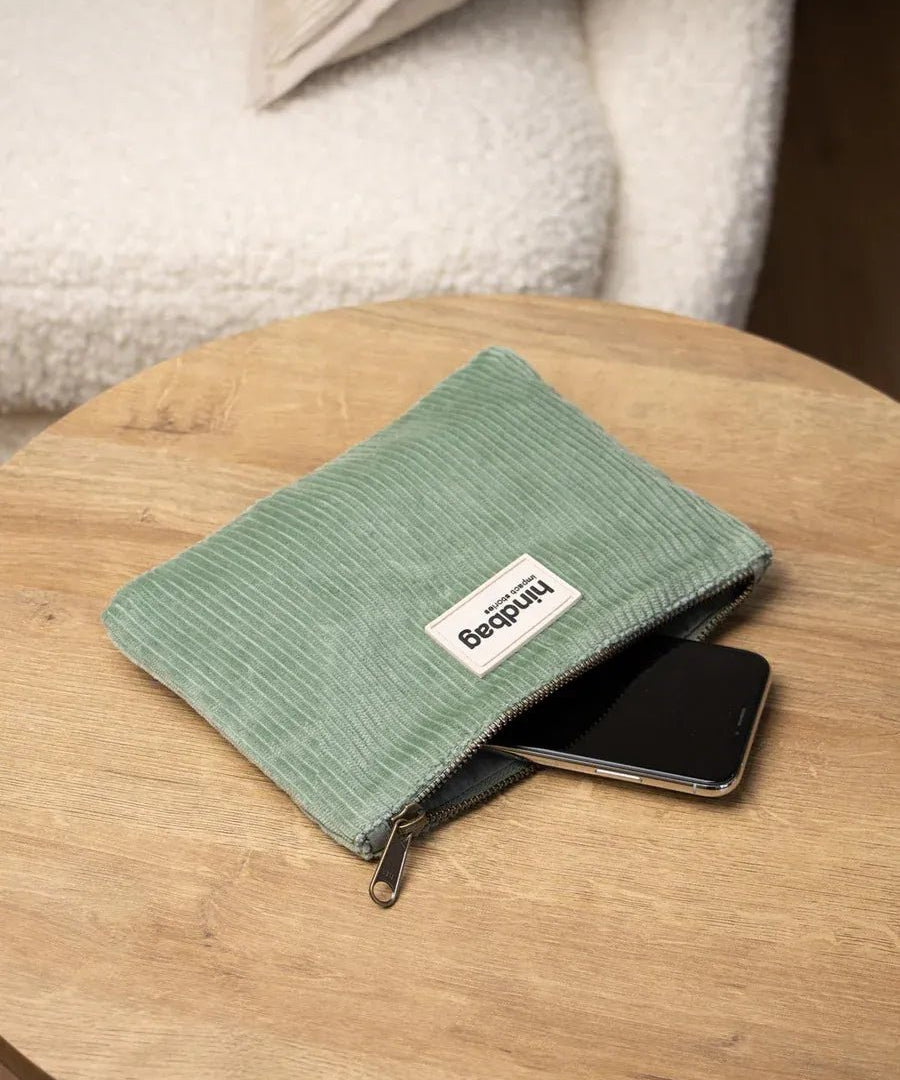 Hindbag - LOU Etuis/Mäppchen • Cord Mintgrün - Beutel - ROSA ECK