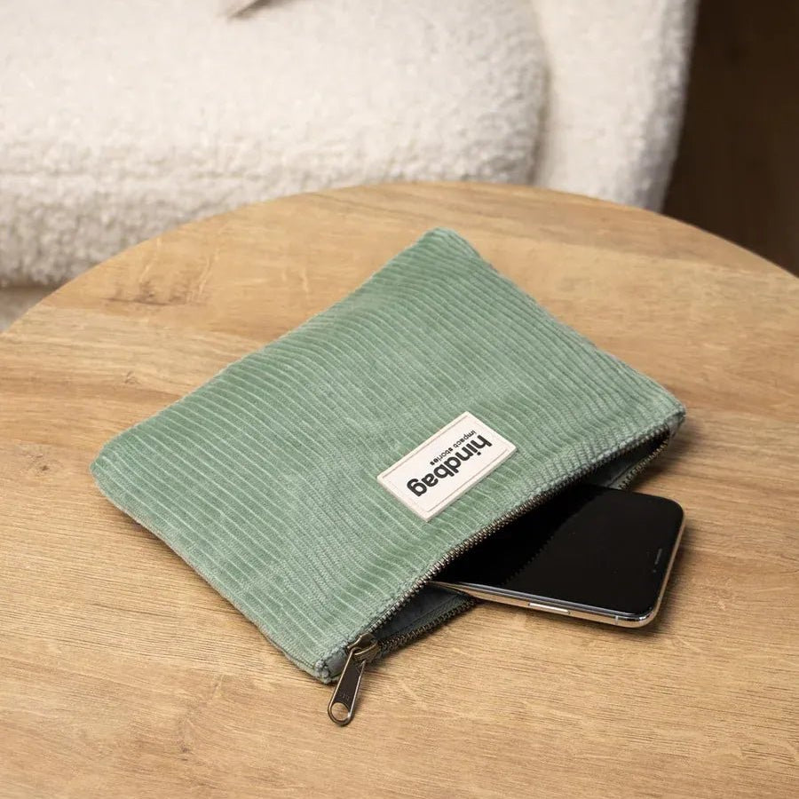 Hindbag - LOU Etuis/Mäppchen • Cord Mintgrün - Beutel - ROSA ECK