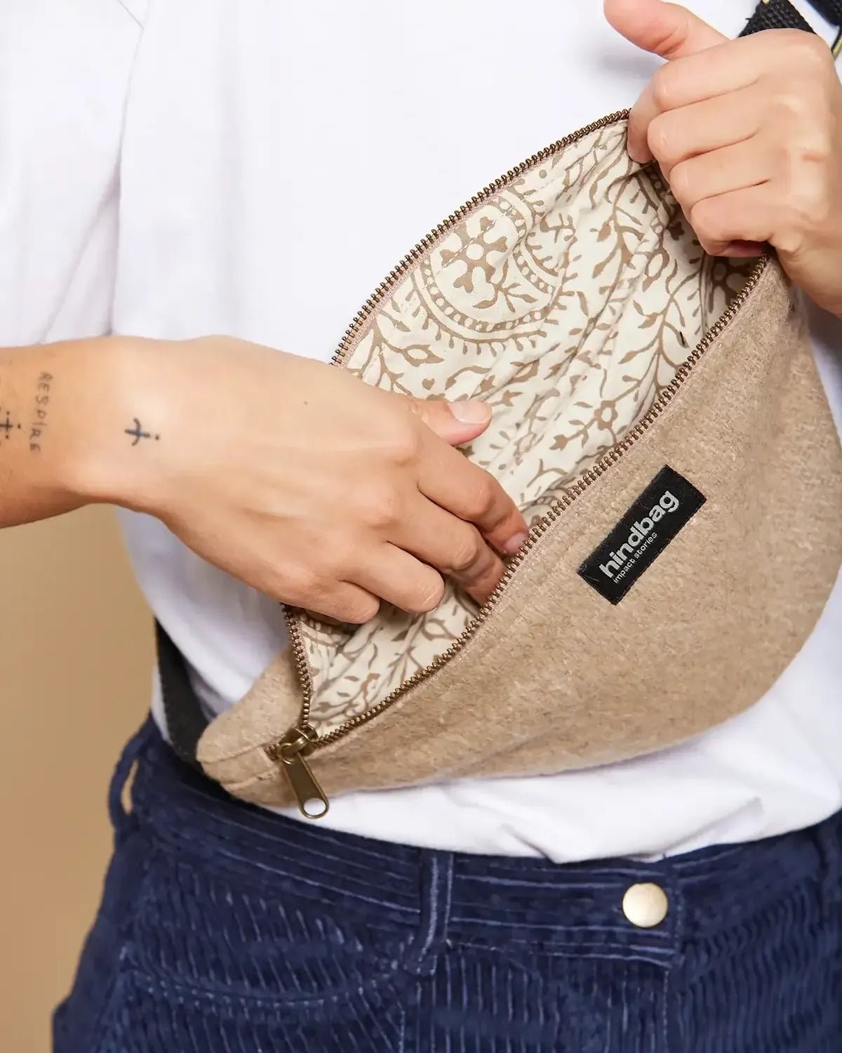 Hindbag - OLIVIA Bauchtasche | Beige Leinen - Bauchtasche - ROSA ECK Concept Store