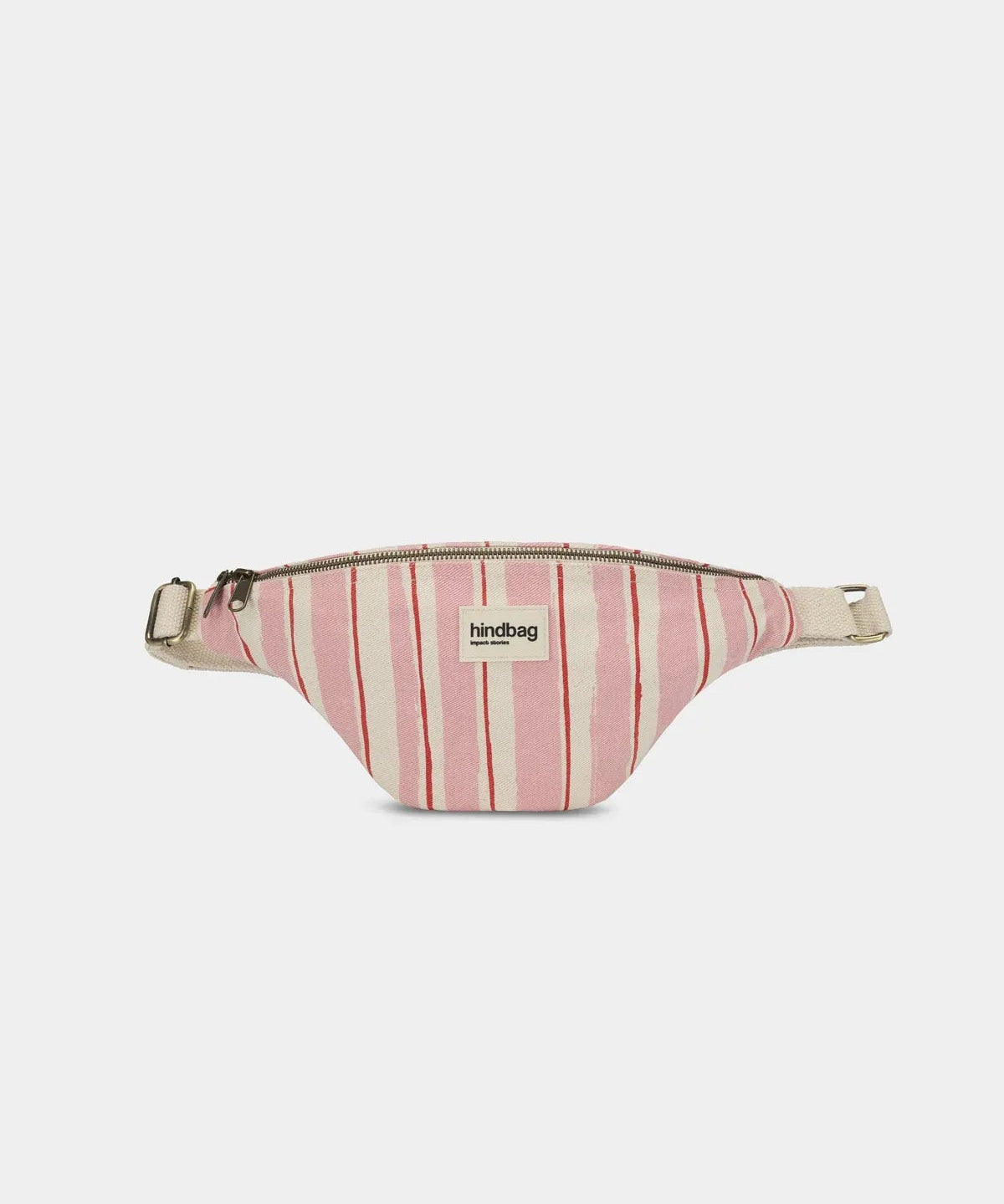 Hindbag - OLIVIA Bauchtasche • Breite Streifen Rosa/Rot - ROSA ECK