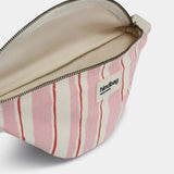 Hindbag - OLIVIA Bauchtasche • Breite Streifen Rosa/Rot - ROSA ECK