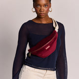 OLIVIA Bauchtasche • Cord Bordeauxrot