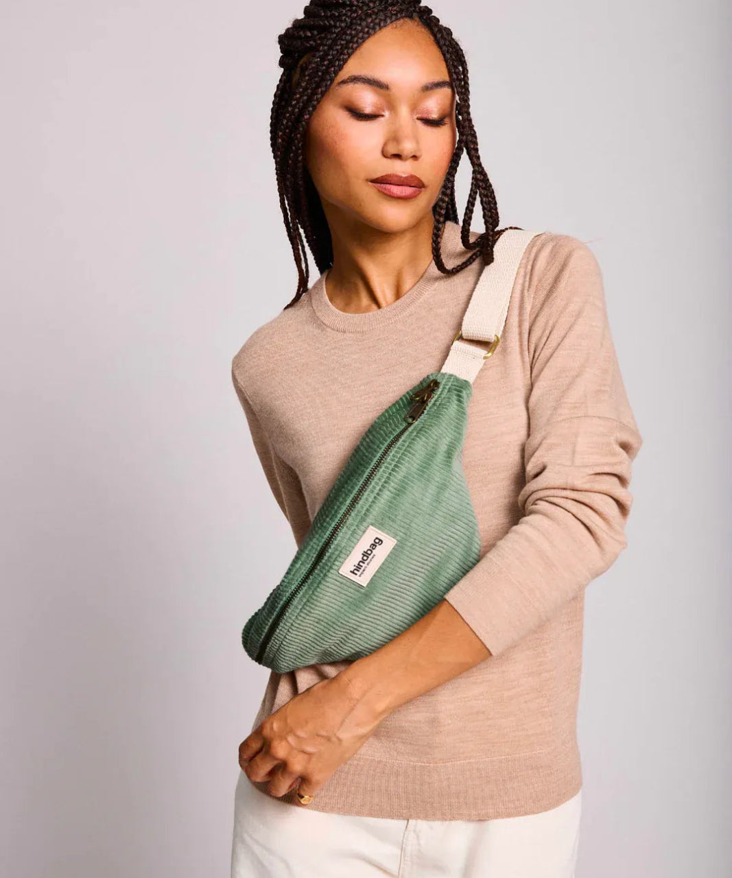 Hindbag - OLIVIA Bauchtasche • Cord Mintgrün - Bauchtasche - ROSA ECK