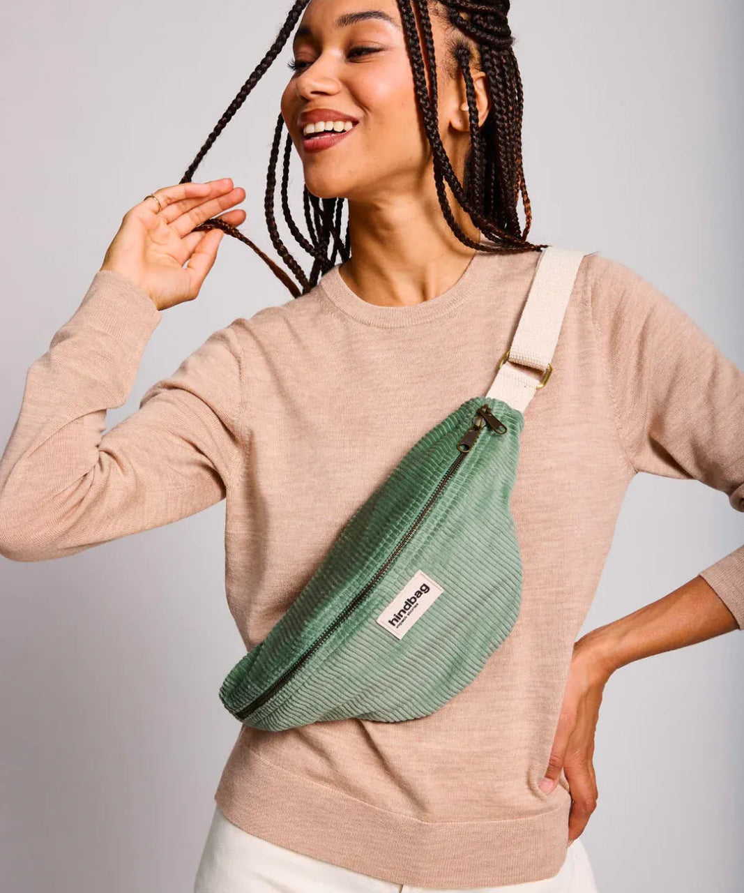 Hindbag - OLIVIA Bauchtasche • Cord Mintgrün - Bauchtasche - ROSA ECK