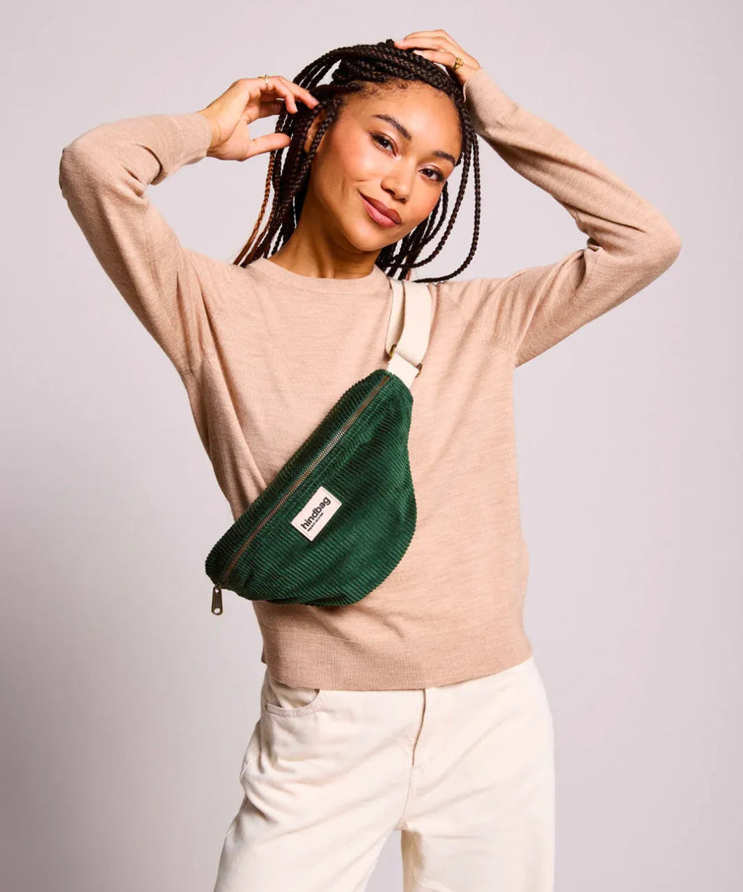 Hindbag - OLIVIA Bauchtasche • Cord Tannengrün - Bauchtasche - ROSA ECK