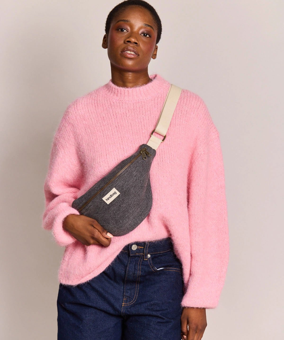 Hindbag - OLIVIA Bauchtasche • Denim Dunkelgrau - ROSA ECK