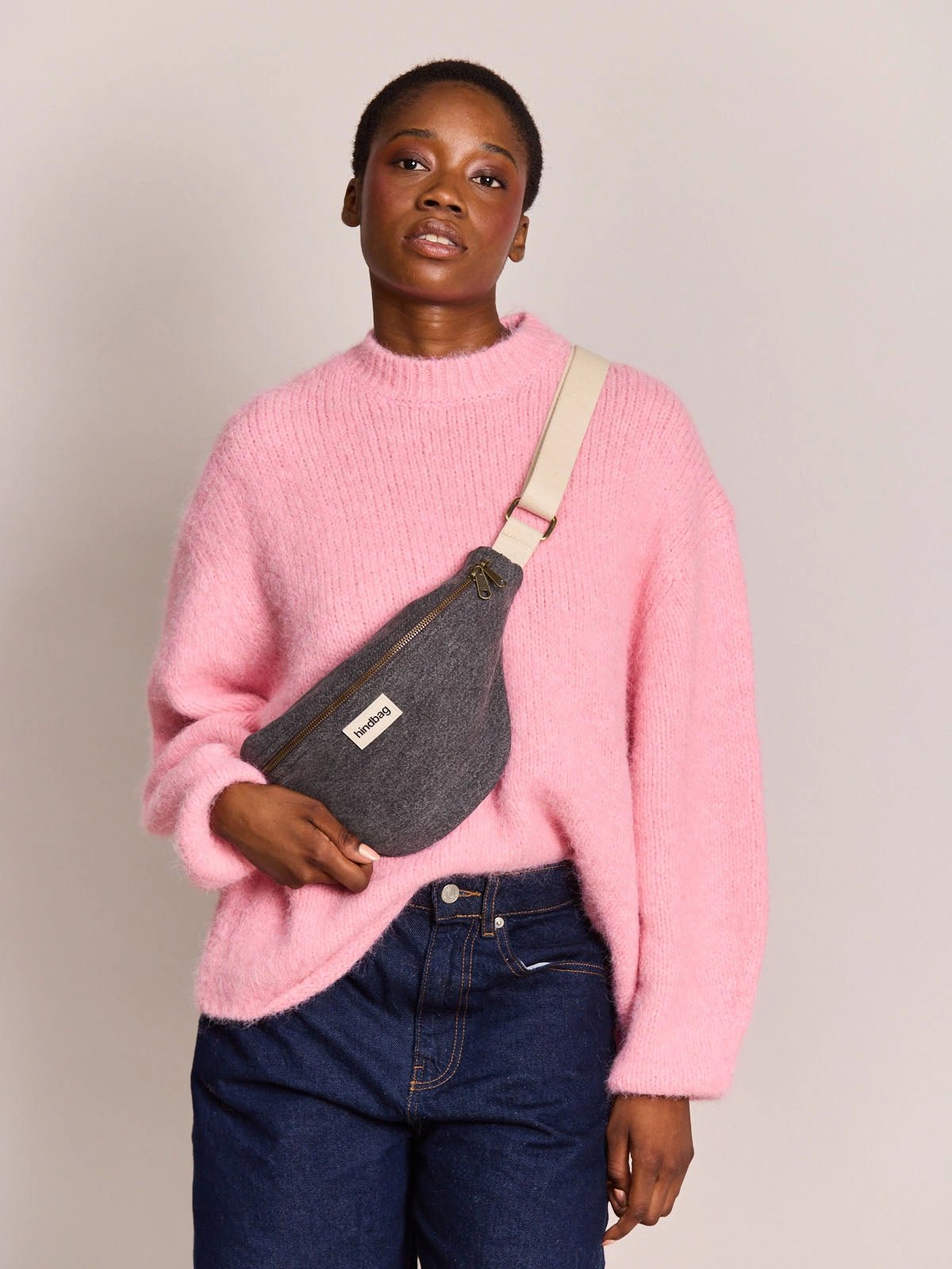 Hindbag - OLIVIA Bauchtasche • Denim Dunkelgrau - ROSA ECK